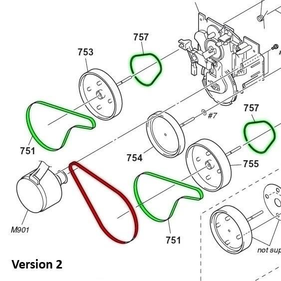 Remsæt (reservedel) til kassettebåndoptager – Sony LBT-LV100AV