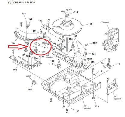 Rem (Position.113) til CD-afspiller – Sony CDP-CX260