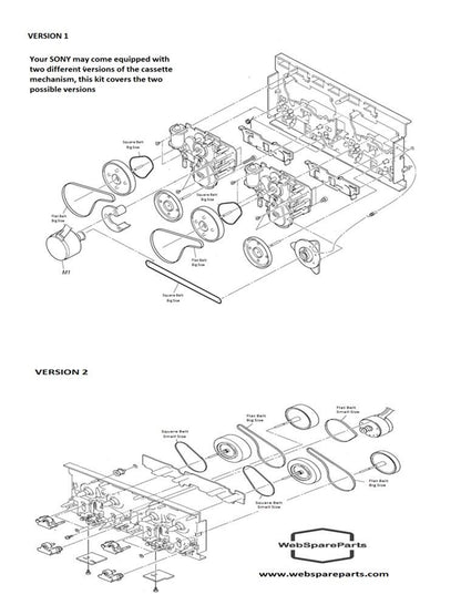 Remsæt (reservedel) til kassettebåndoptager – Sony MHC-RXD5